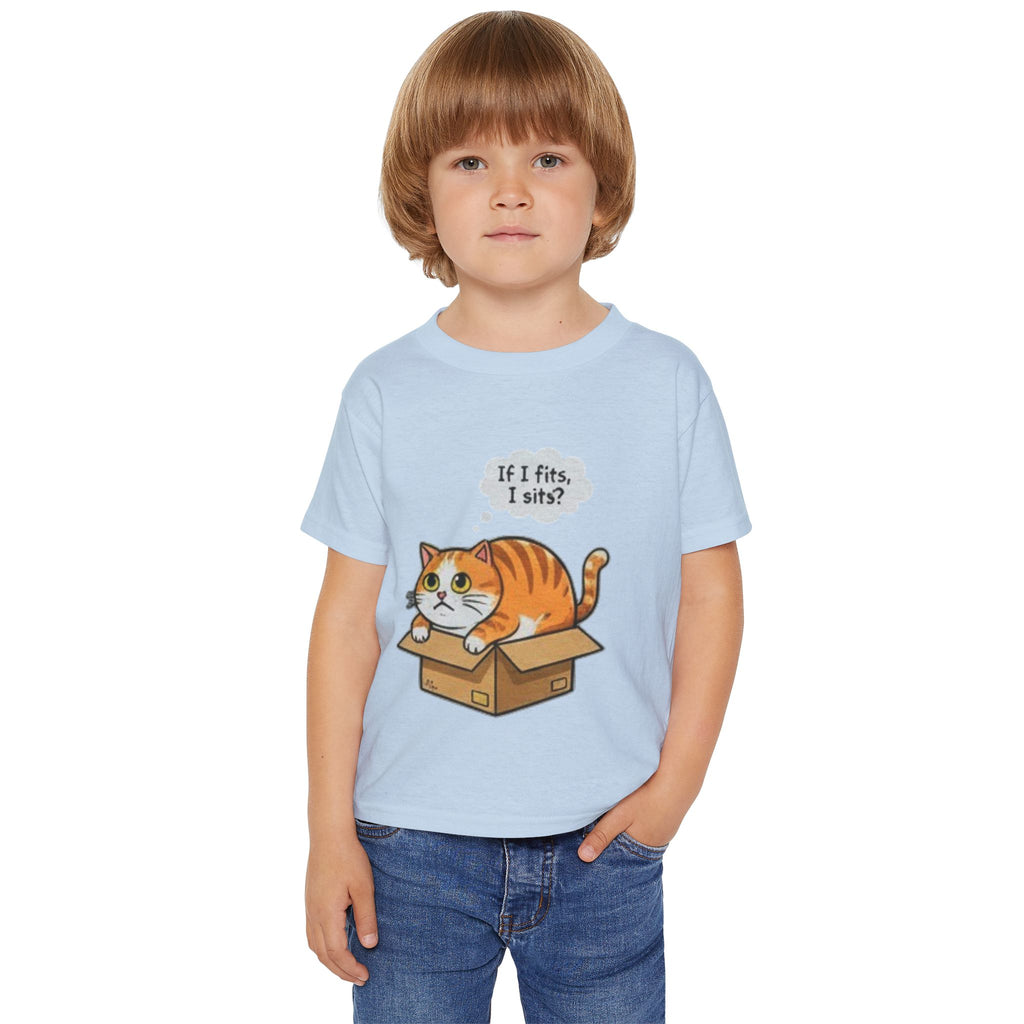 Toddler T-Shirt — Cute Cat in Box "If I fits, I sits?"