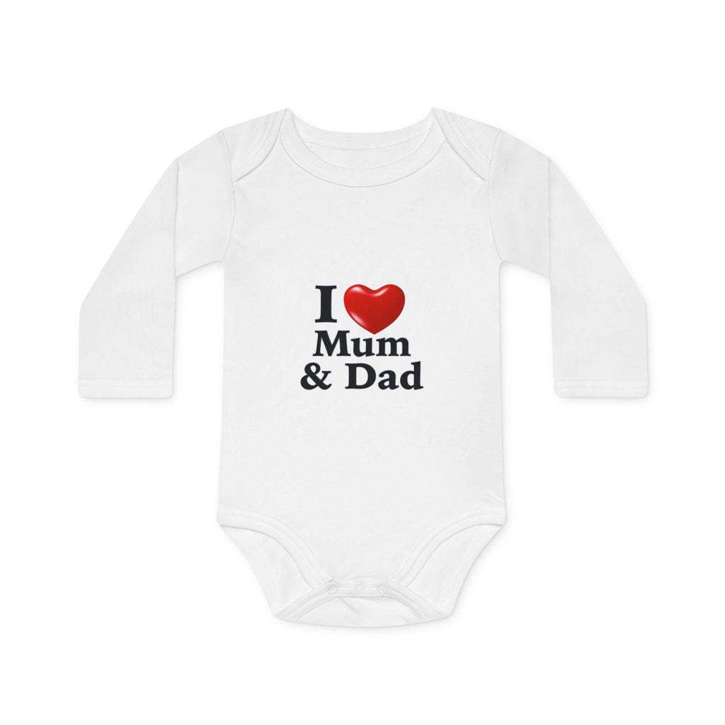 I  Mum & Dad Baby Bodysuit — Organic Long-Sleeve Onesie for Newborns