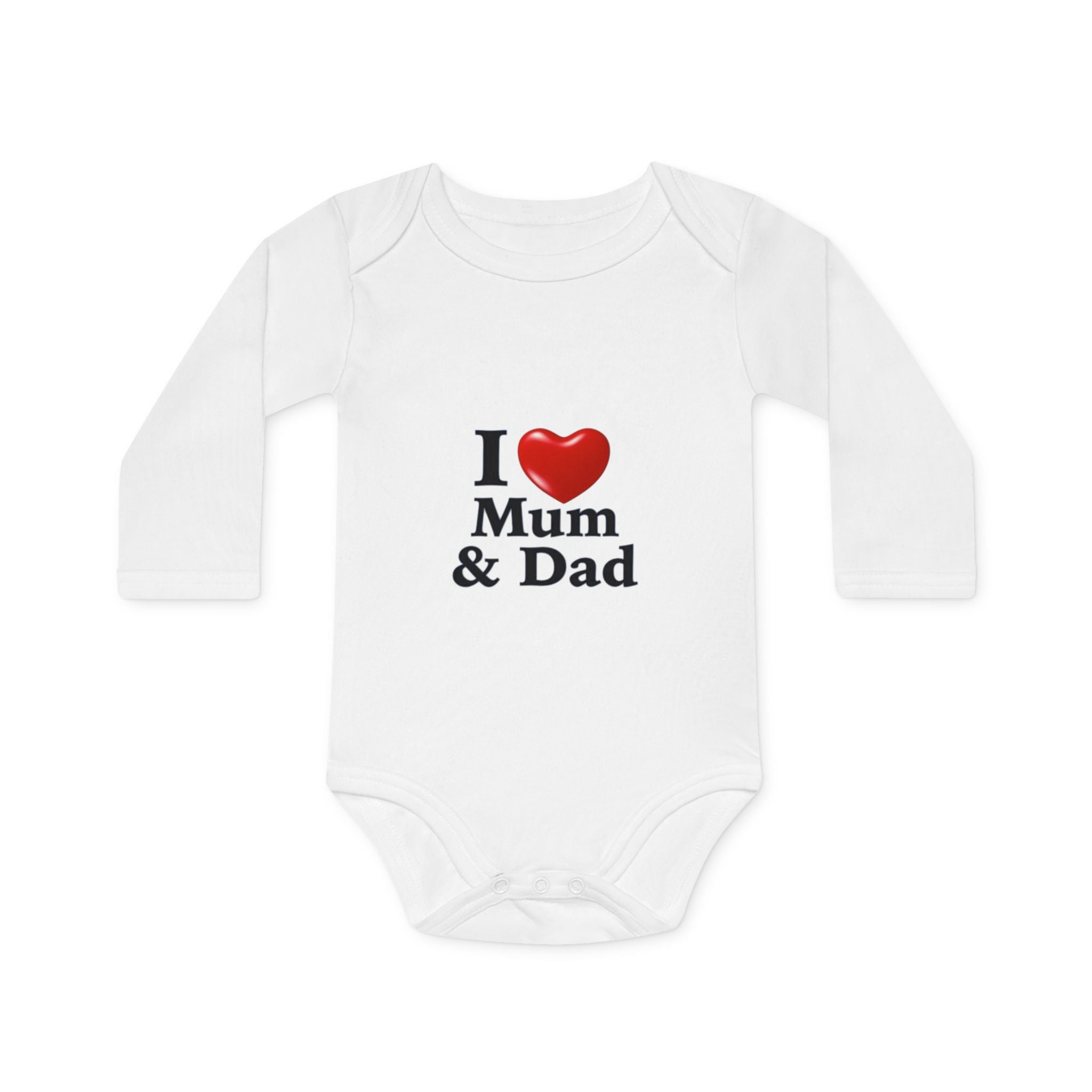 I  Mum & Dad Baby Bodysuit — Organic Long-Sleeve Onesie for Newborns