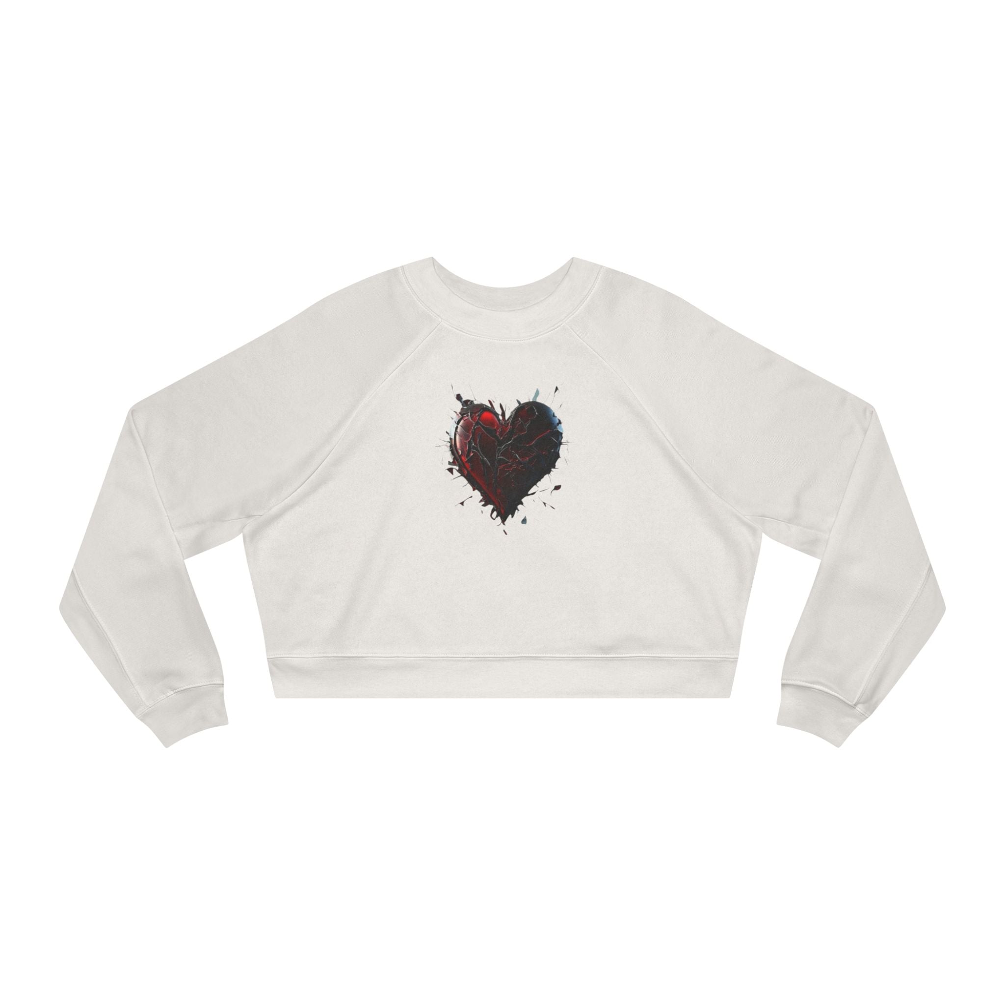 Cropped Pullover — Distressed Red Heart Graphic