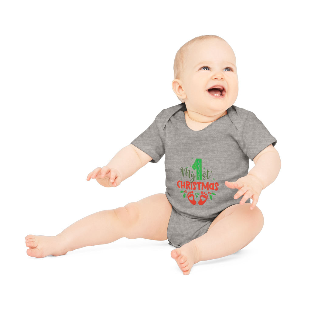 1st Christmas Baby Bodysuit - Organic Cotton Infant Onesie