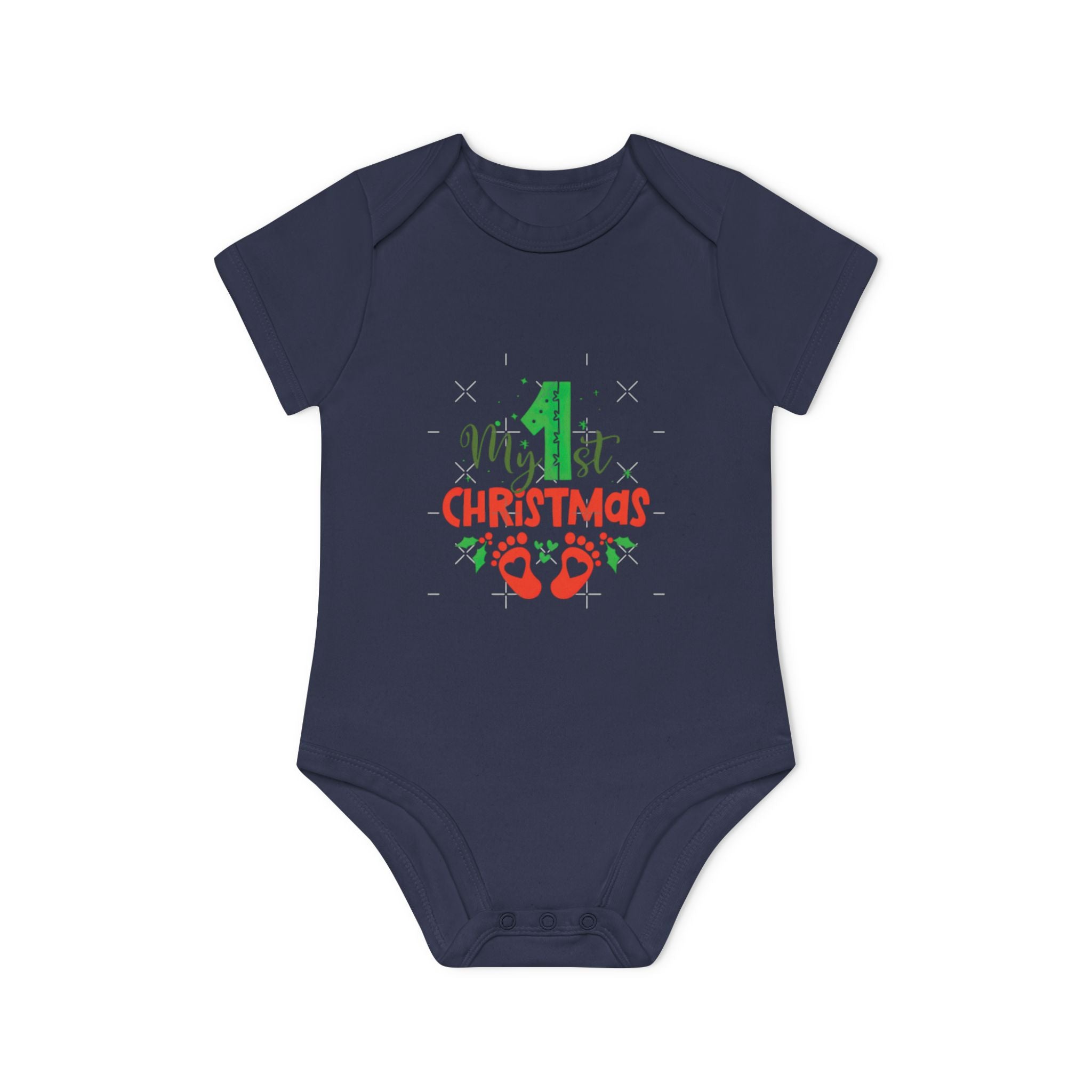 1st Christmas Baby Bodysuit - Organic Cotton Infant Onesie