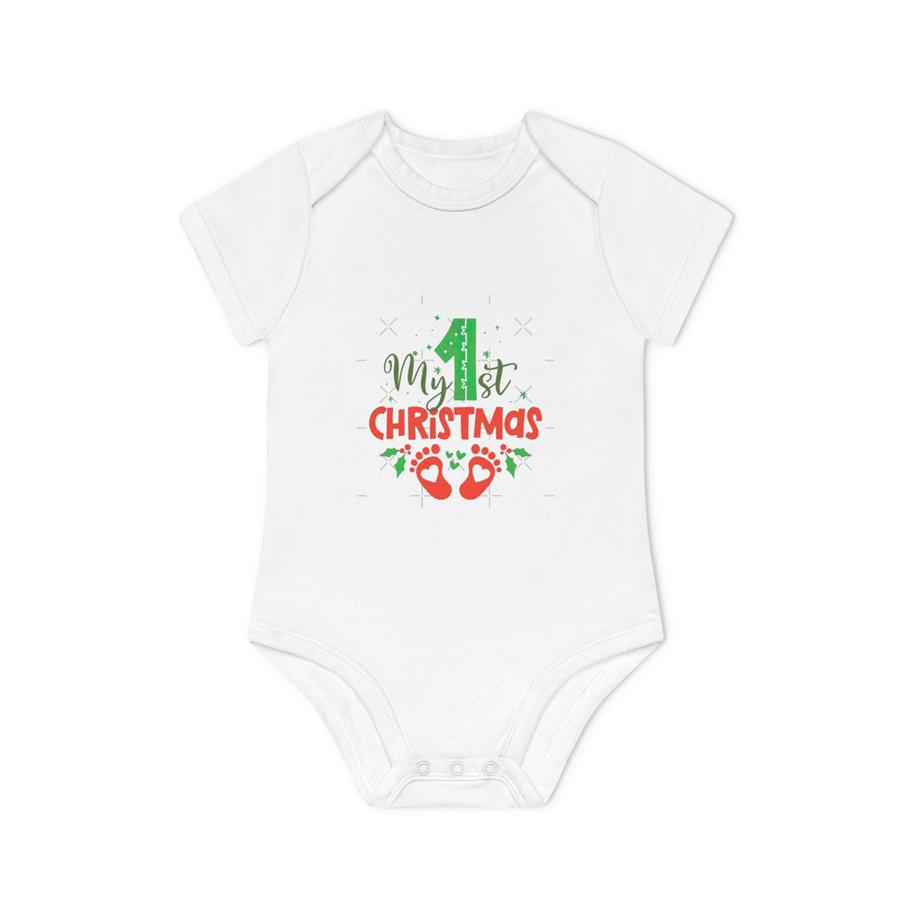 1st Christmas Baby Bodysuit - Organic Cotton Infant Onesie