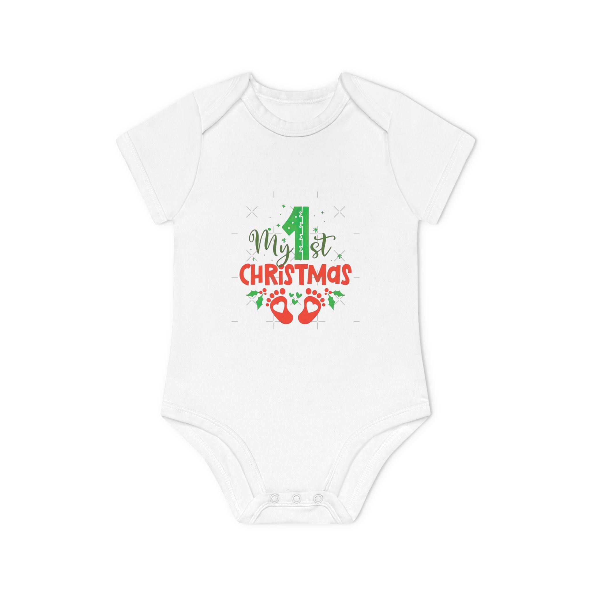 1st Christmas Baby Bodysuit - Organic Cotton Infant Onesie