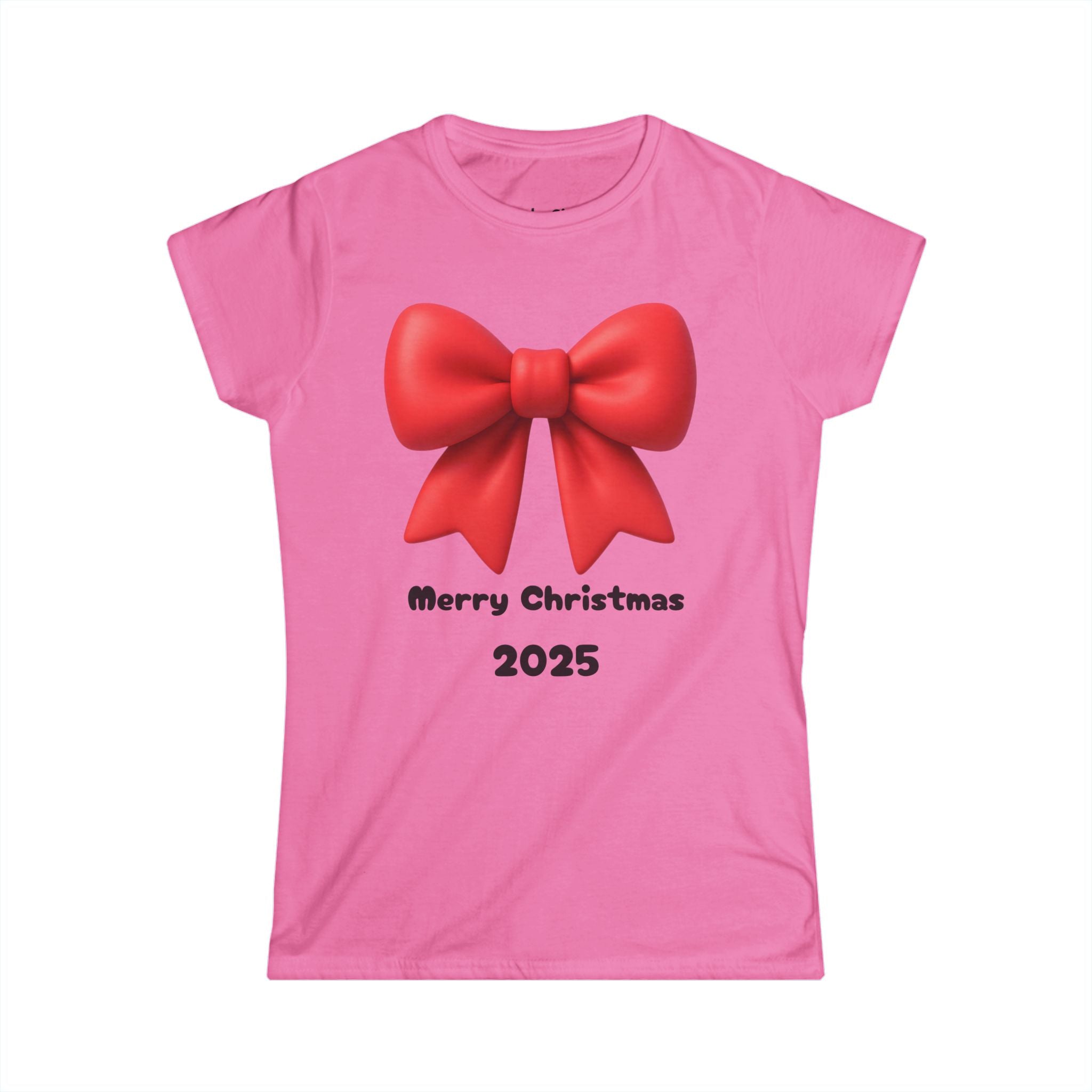Christmas 2025 Red Bow Tee — "Merry Christmas 2025" Women's Shirt