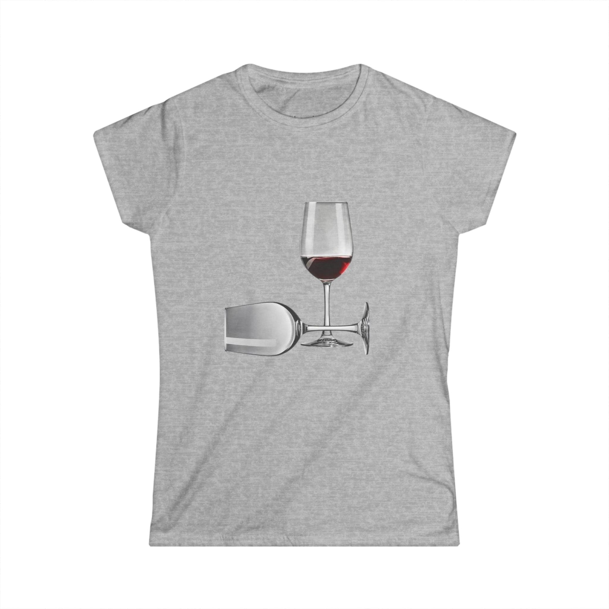 Wine Glass Graphic Tee — Red Wine Glass Illustration Women's T‑Shirt