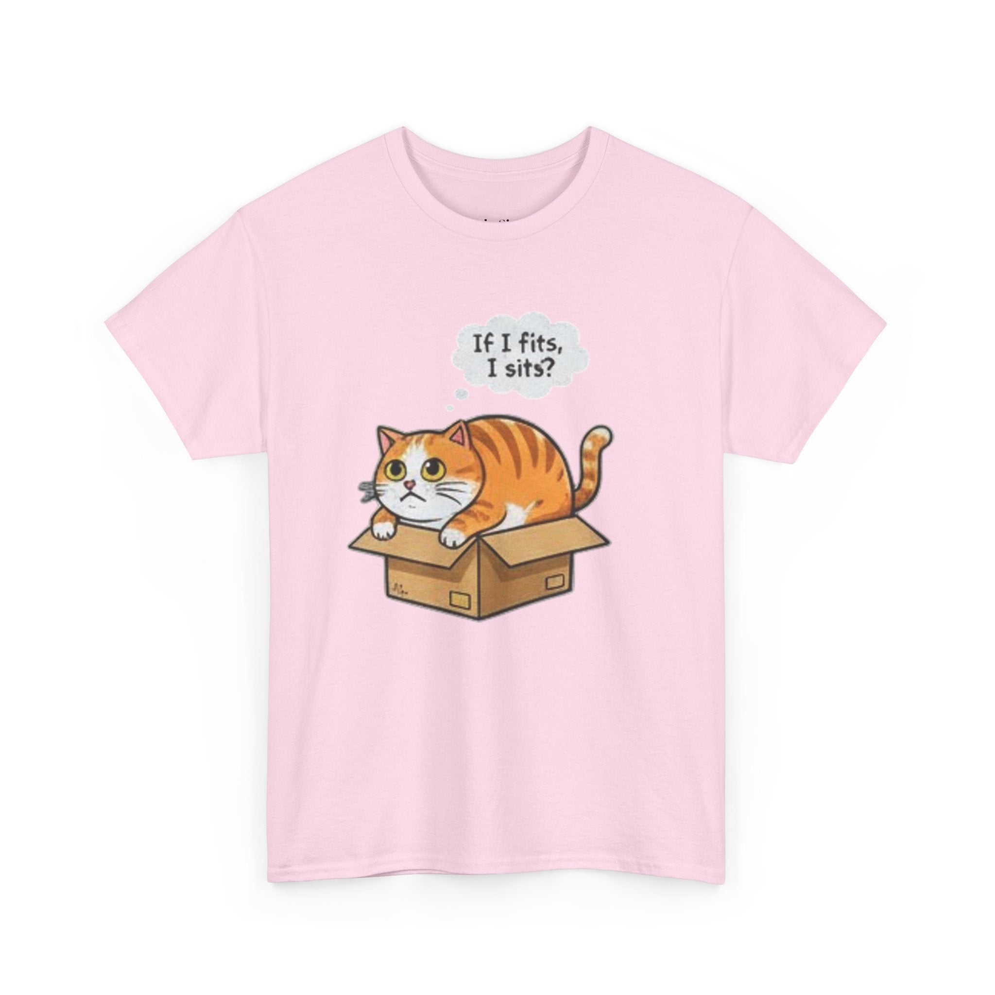 Cat T-Shirt – "If I fits, I sits" Cute Orange Cat in Box Tee