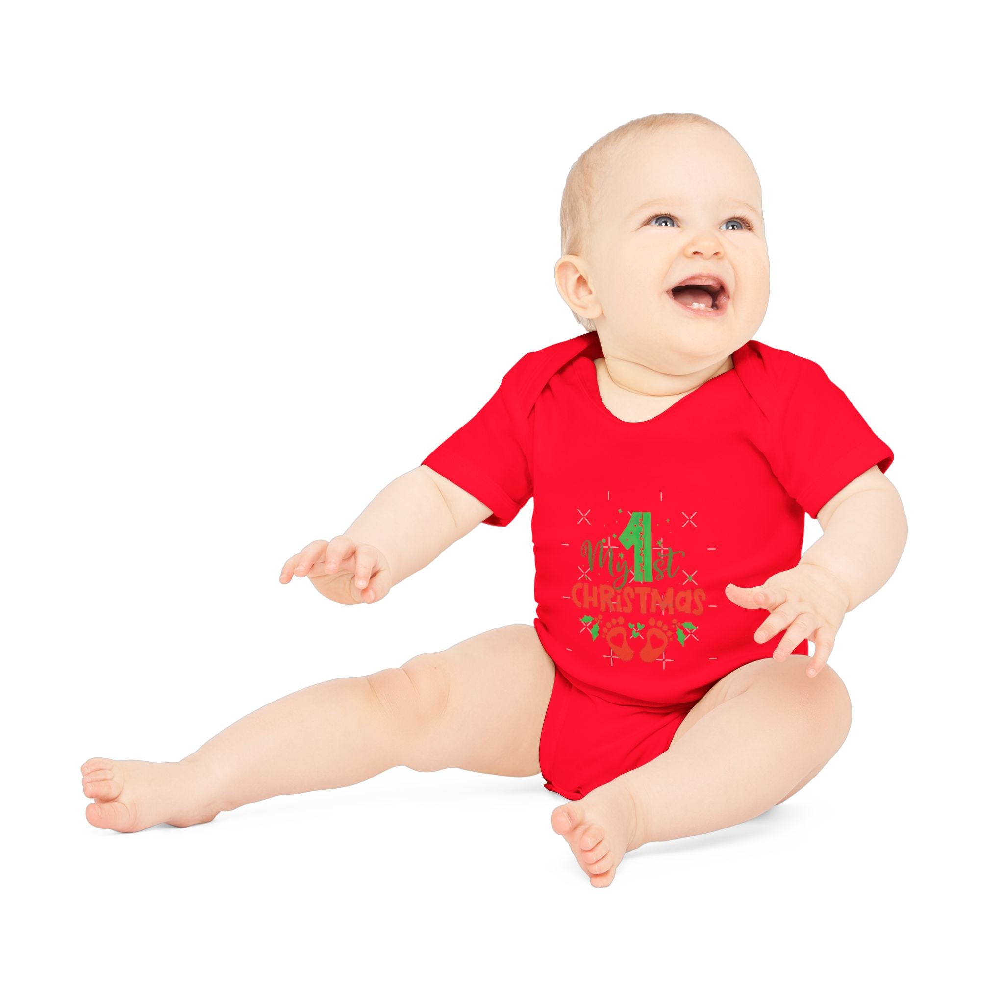 1st Christmas Baby Bodysuit - Organic Cotton Infant Onesie