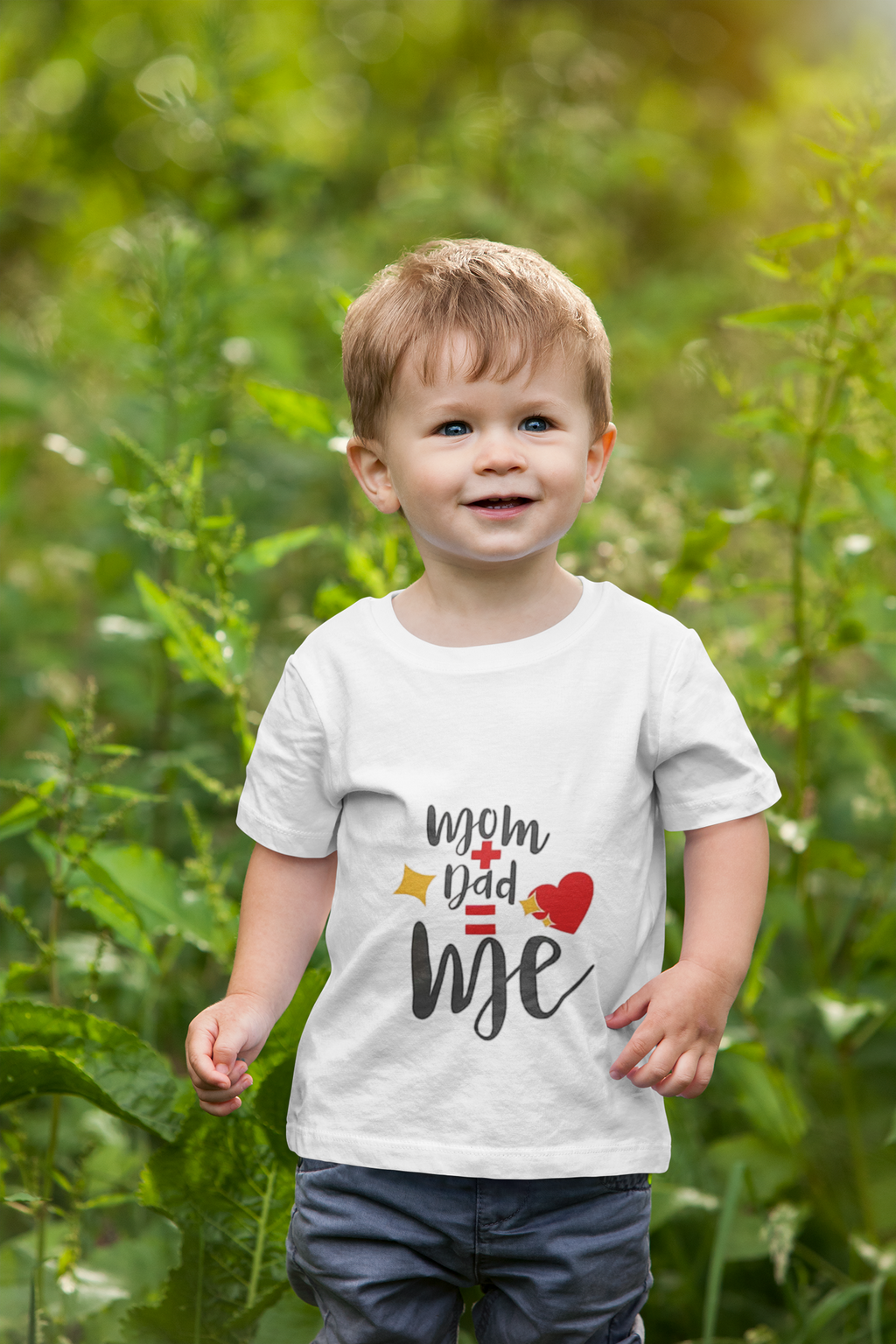 Infant Tee — “Mom + Dad = Me” Cute Baby Graphic Shirt