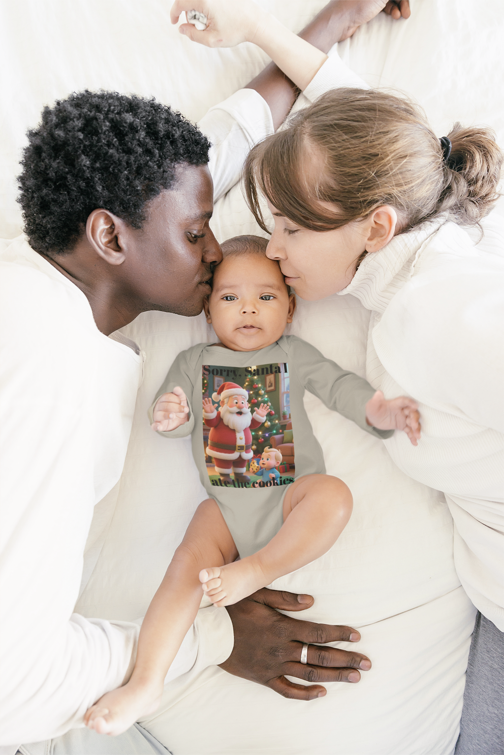 Infant Christmas Bodysuit - "Sorry Santa I Ate the Cookies" Cute Holiday Baby Onesie