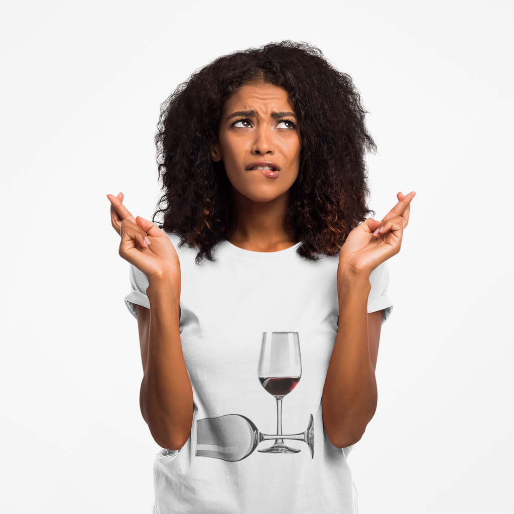 Wine Glass Graphic Tee — Red Wine Glass Illustration Women's T‑Shirt