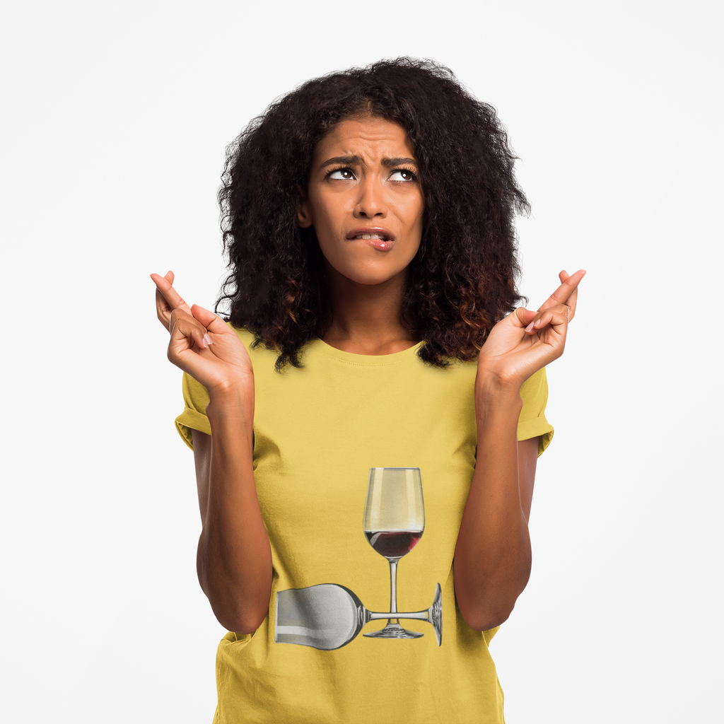 Wine Glass Graphic Tee — Red Wine Glass Illustration Women's T‑Shirt