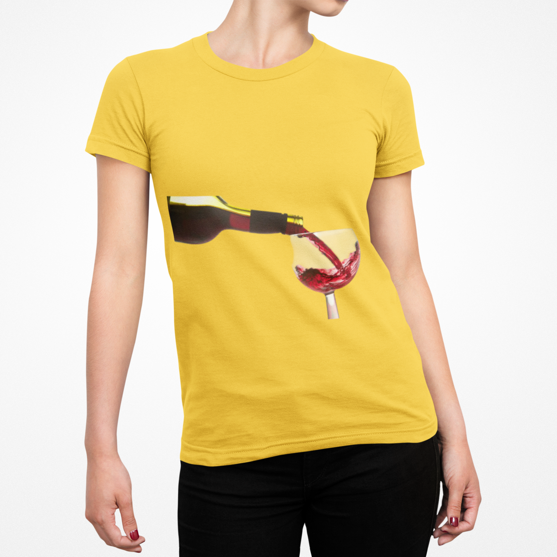 Wine Pour Graphic Tee — Red Wine Glass Art T-Shirt for Wine Lovers