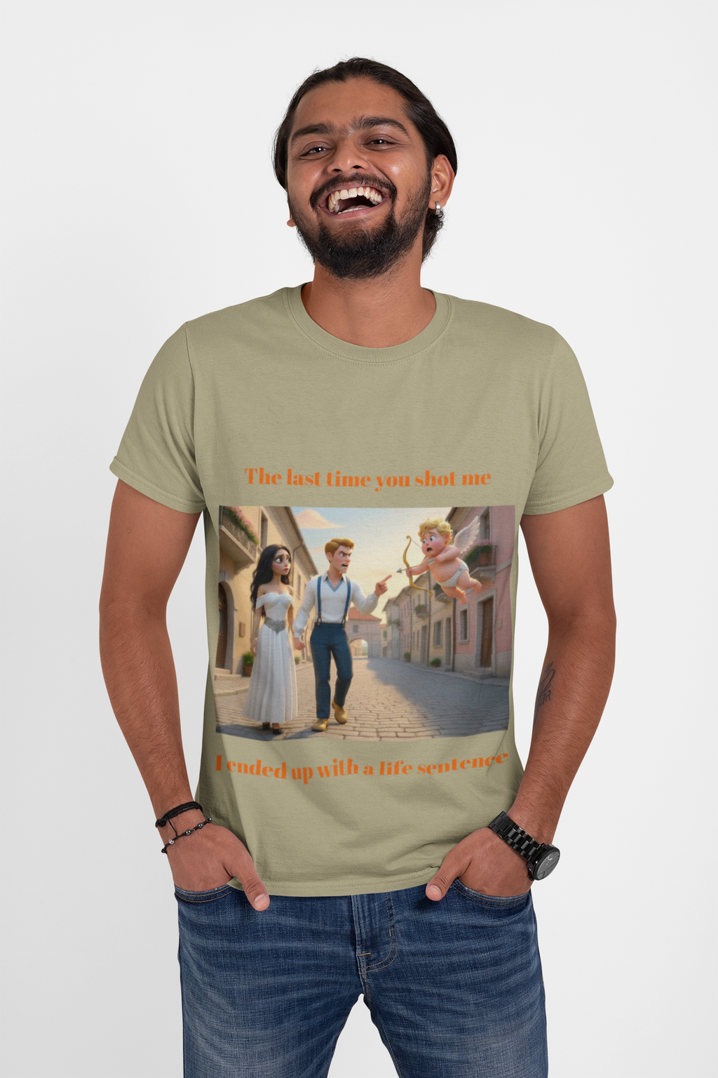 Graphic T-Shirt — "Last Time You Shot Me I Ended Up With a Life Sentence" (Cupid Funny Valentines Tee)