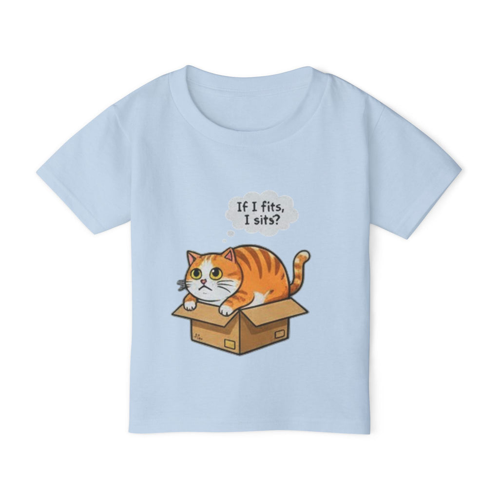 Toddler T-Shirt — Cute Cat in Box "If I fits, I sits?"