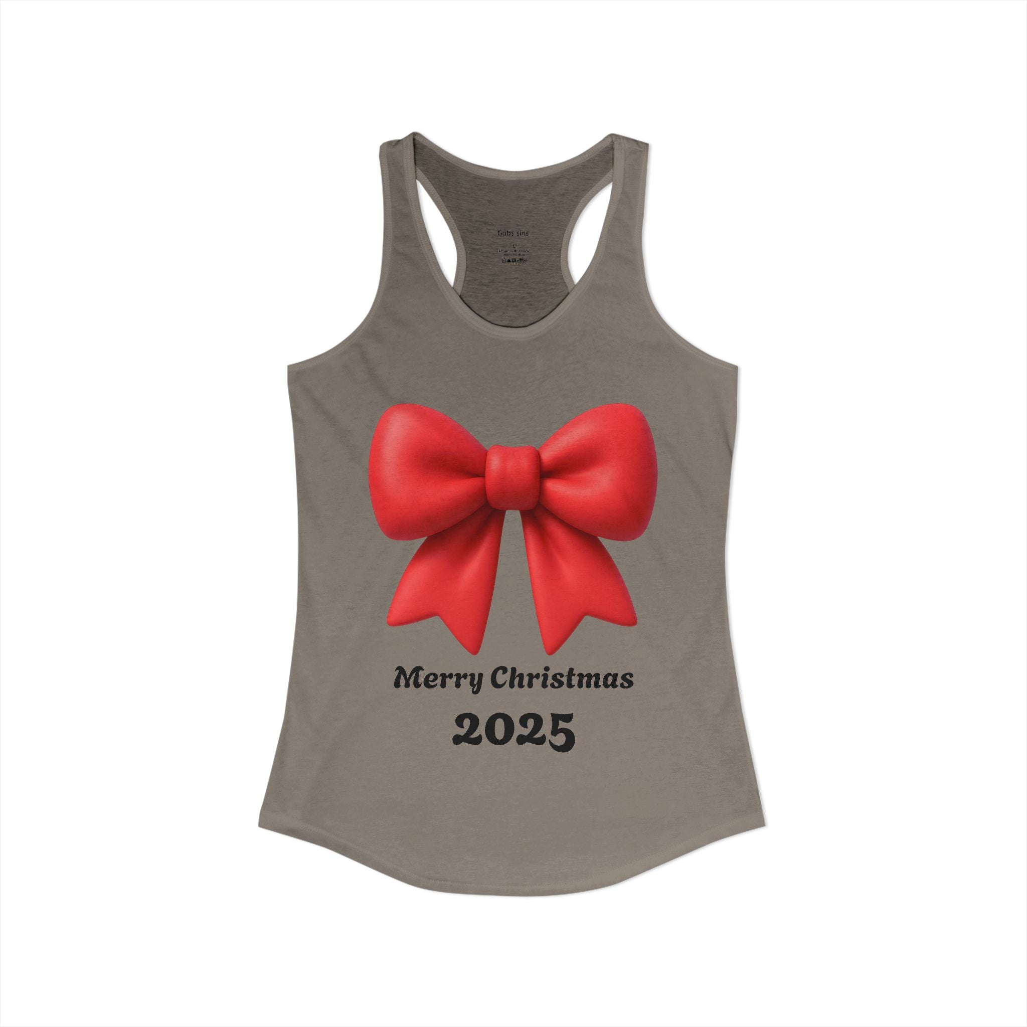 Women's Racerback Tank — Red Ribbon Christmas Design