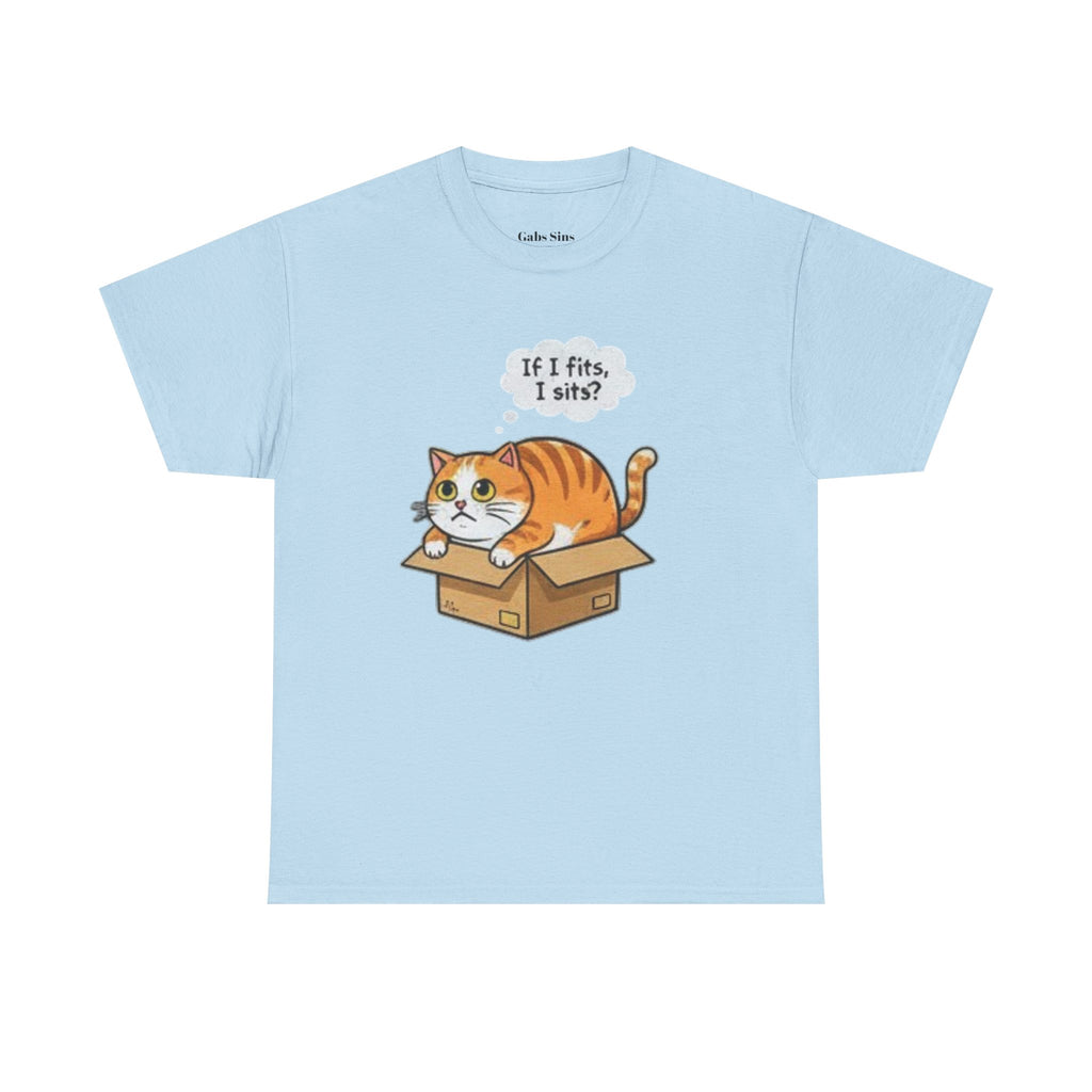 Cat T-Shirt – "If I fits, I sits" Cute Orange Cat in Box Tee