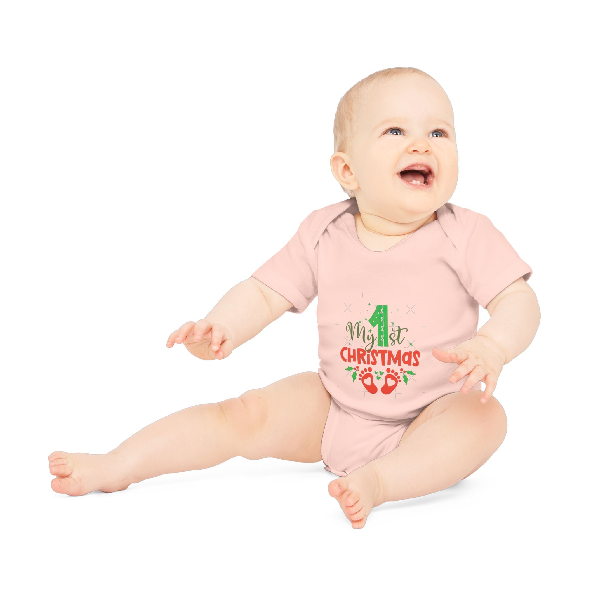 1st Christmas Baby Bodysuit - Organic Cotton Infant Onesie