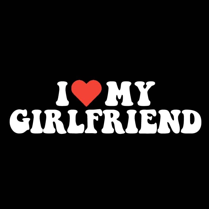 I Love My Girlfriend Shirt for Men Novelty Heart Graphic Tee Funny Romantic Humor Valentines for Boyfriend Christmas T-Shirt
