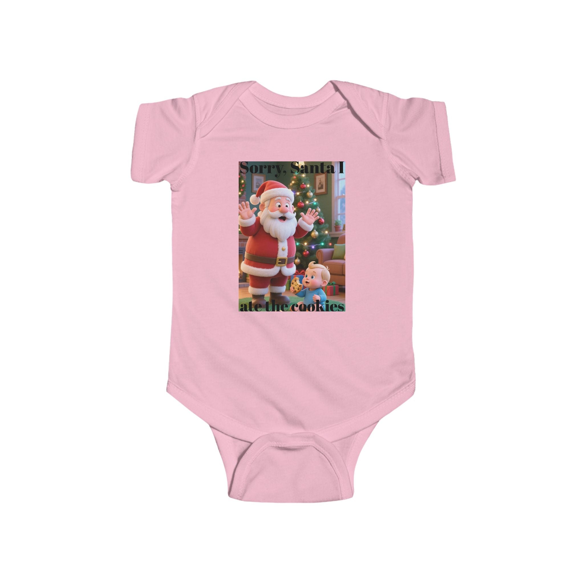 Infant Christmas Bodysuit - "Sorry Santa I Ate the Cookies" Cute Holiday Baby Onesie