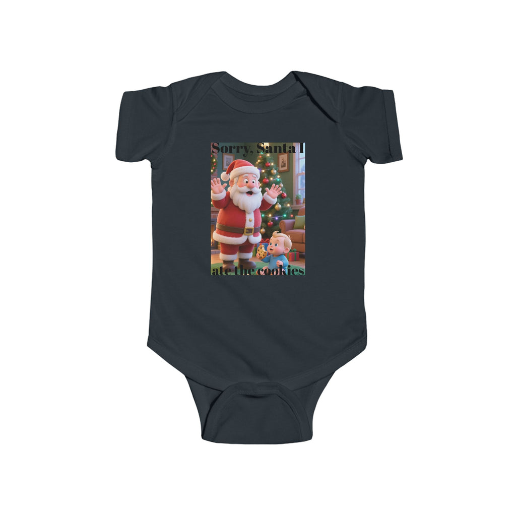 Infant Christmas Bodysuit - "Sorry Santa I Ate the Cookies" Cute Holiday Baby Onesie