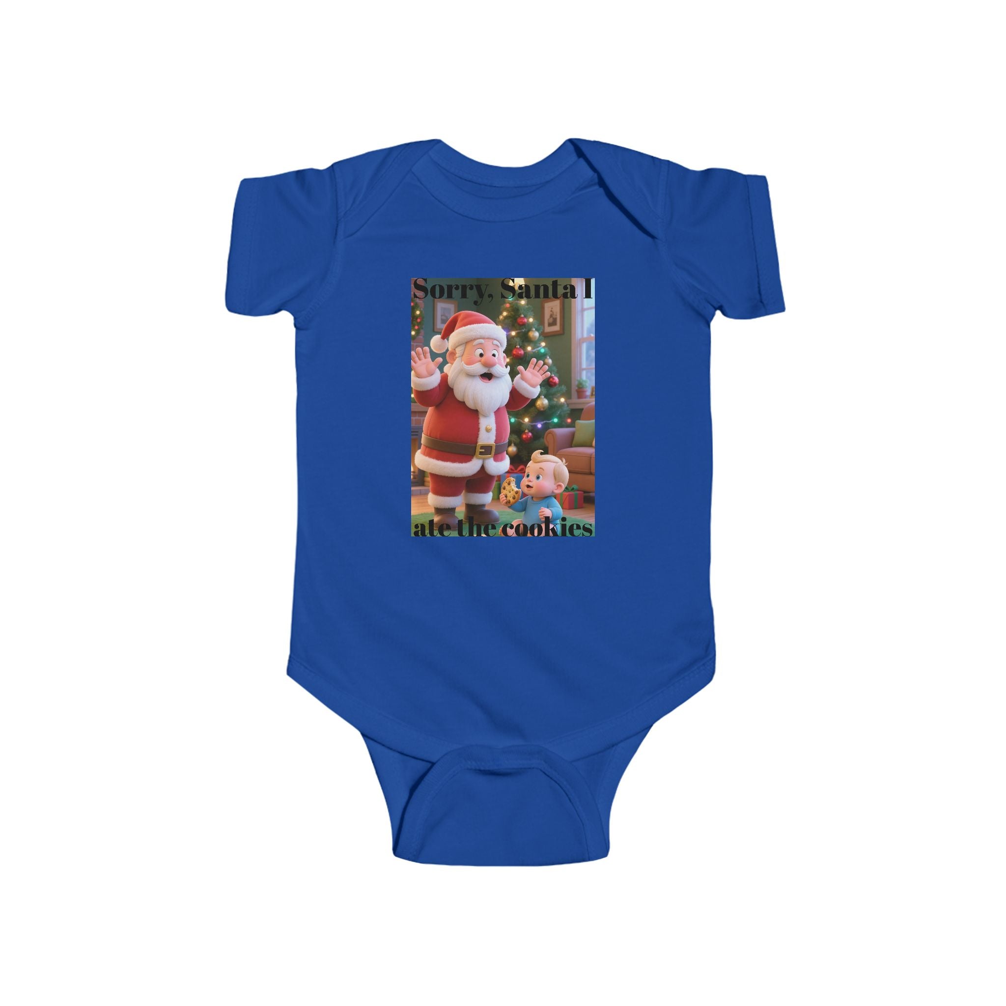 Infant Christmas Bodysuit - "Sorry Santa I Ate the Cookies" Cute Holiday Baby Onesie