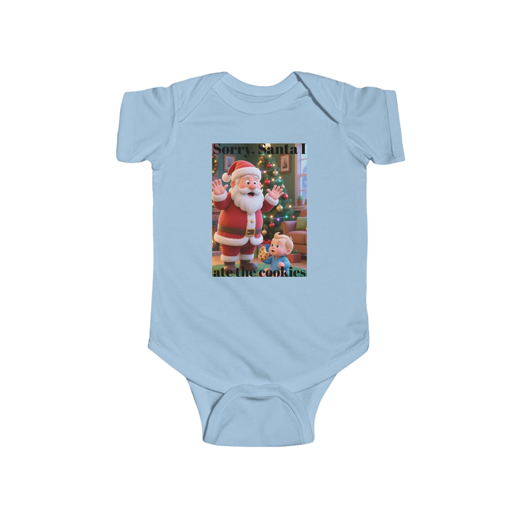 Infant Christmas Bodysuit - "Sorry Santa I Ate the Cookies" Cute Holiday Baby Onesie