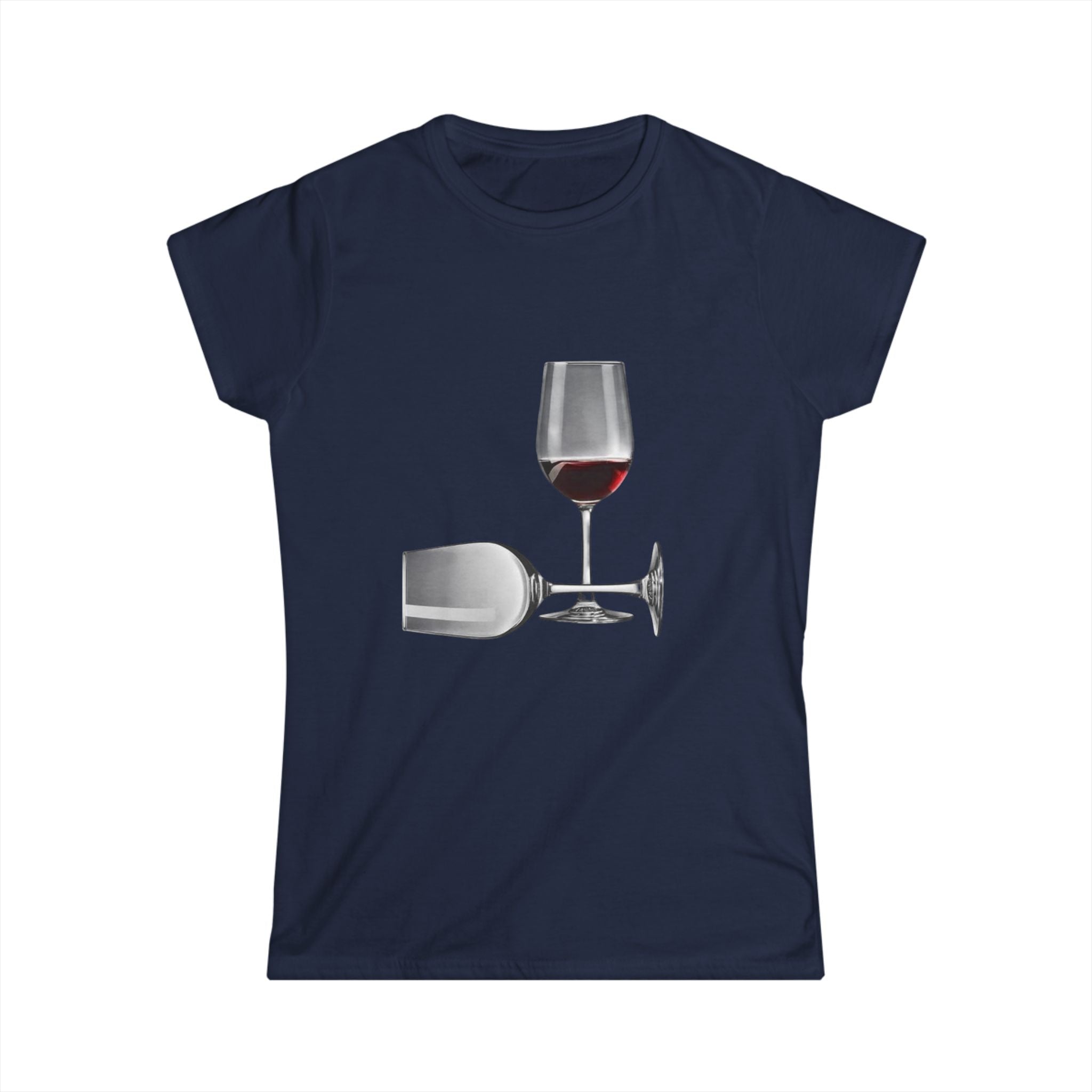 Wine Glass Graphic Tee — Red Wine Glass Illustration Women's T‑Shirt