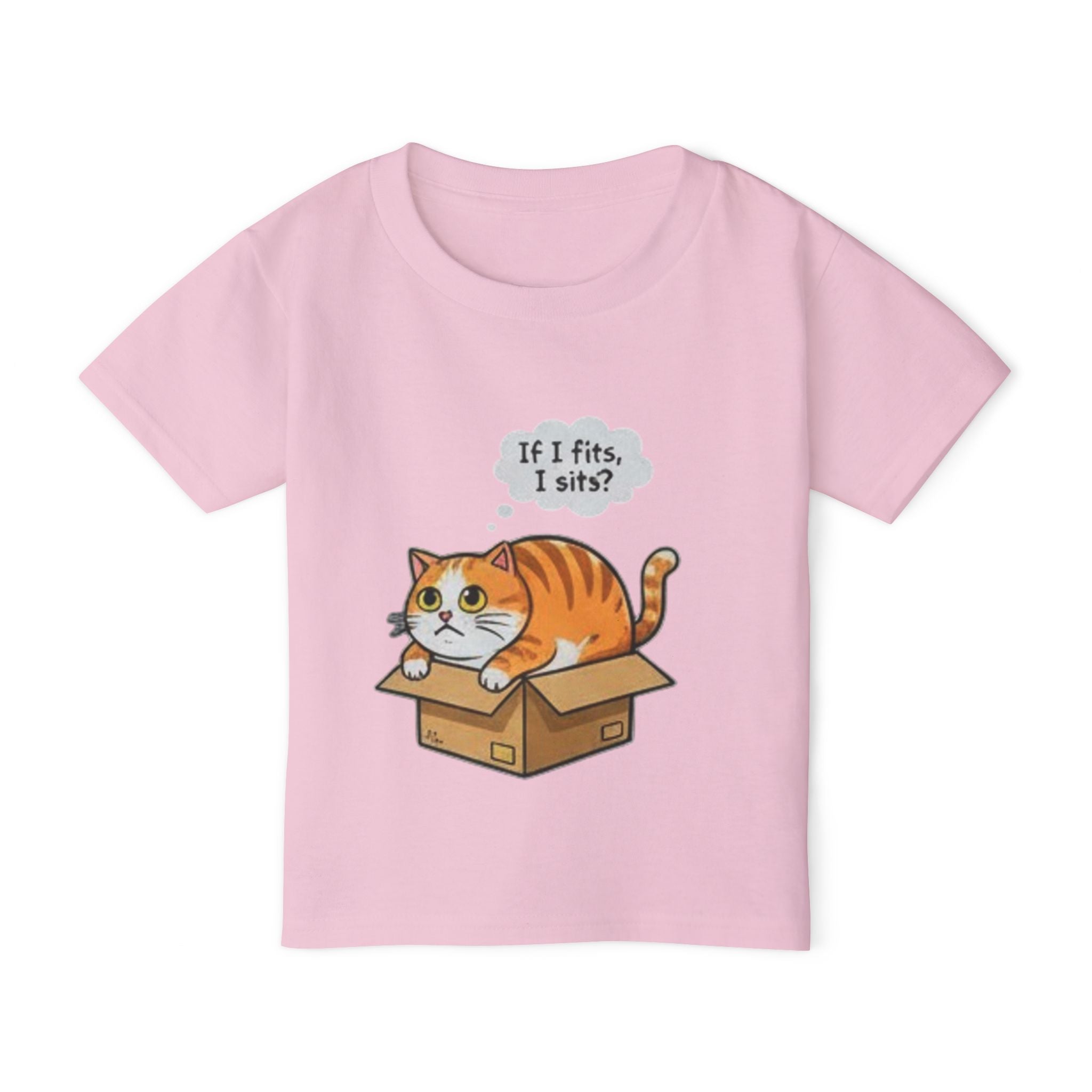 Toddler T-Shirt — Cute Cat in Box "If I fits, I sits?"