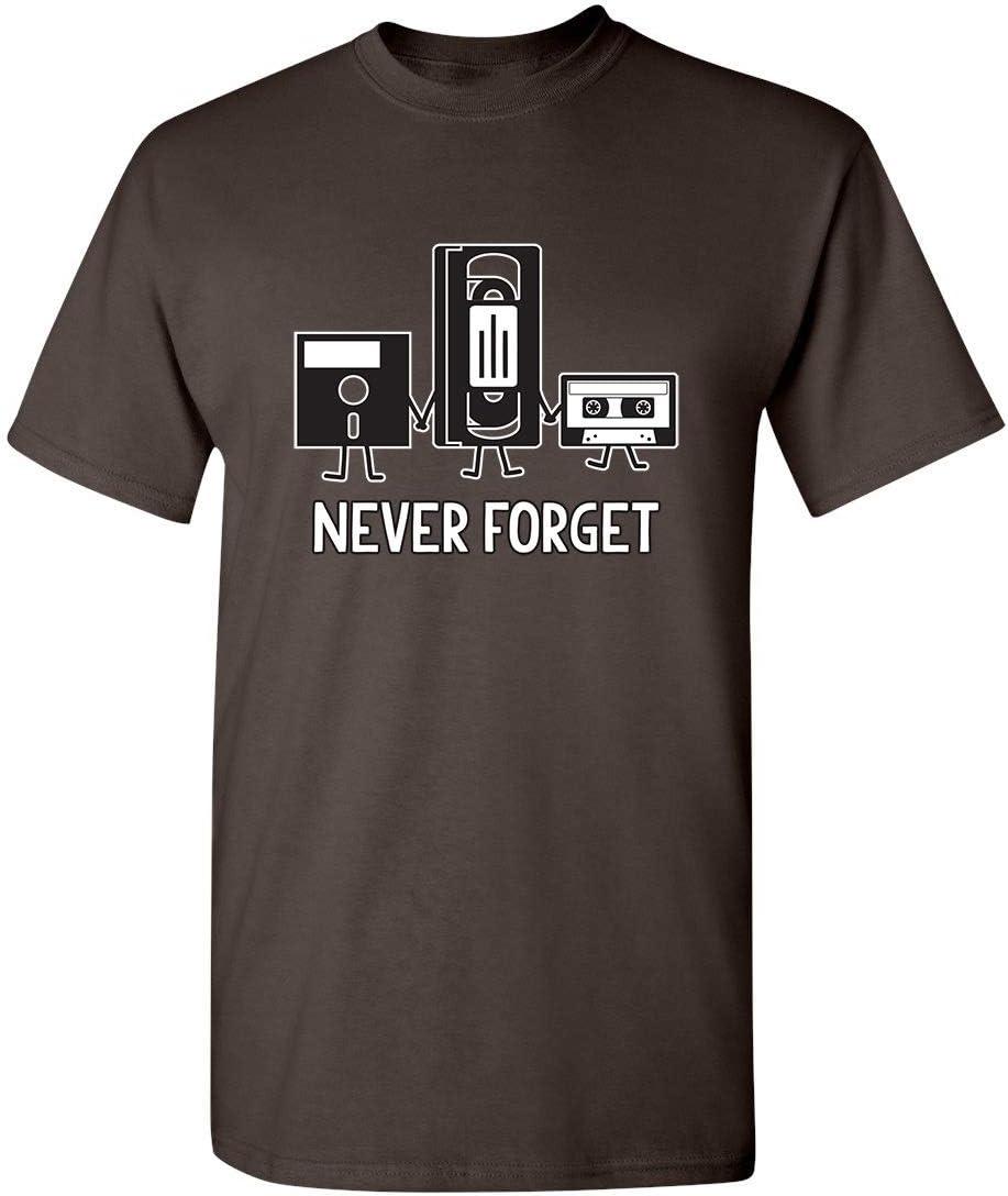 Never Forget Mens Cassette Tape VHS Music Old School Mens Retro Funny T Shirt