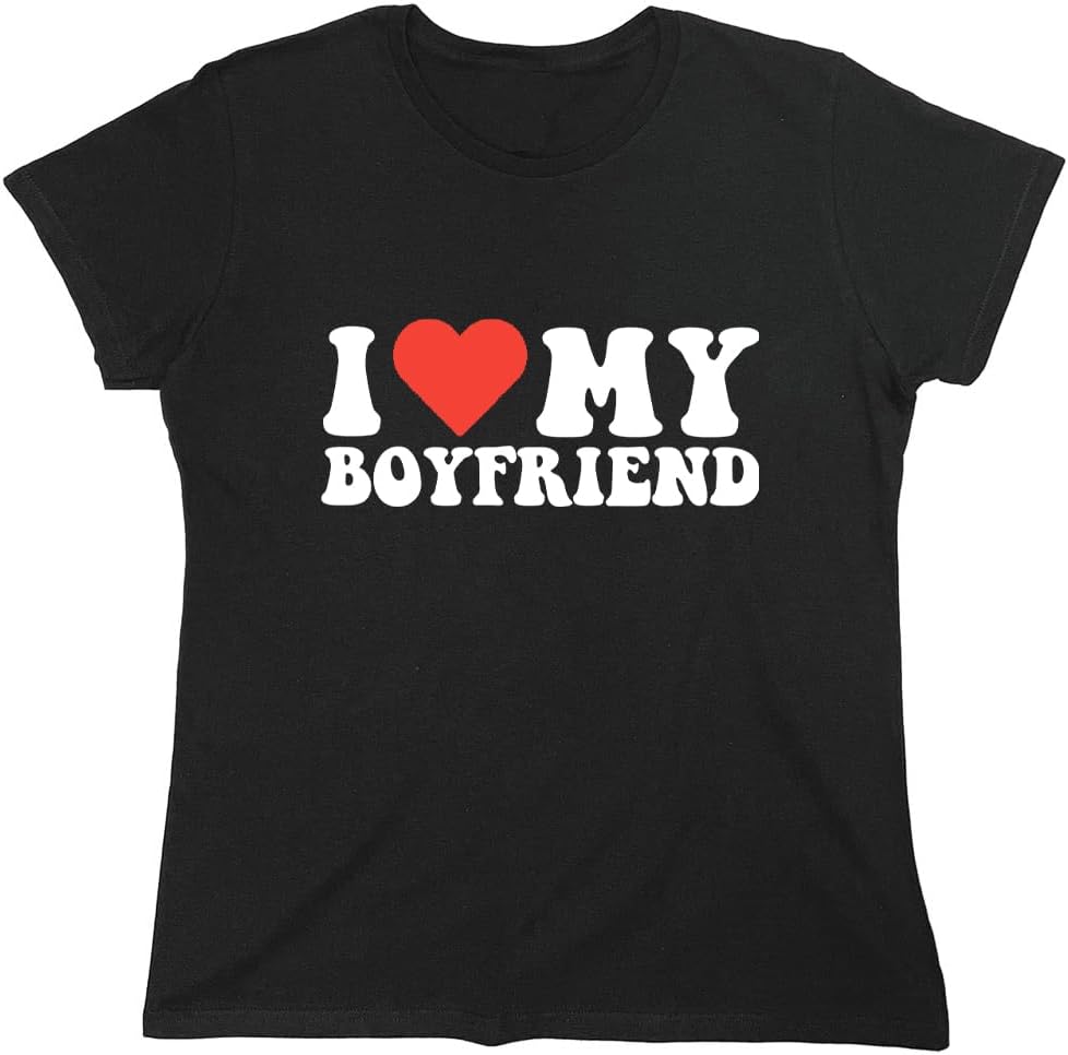 I Love My Boyfriend Heart Graphic Mens Novelty Funny T Shirt