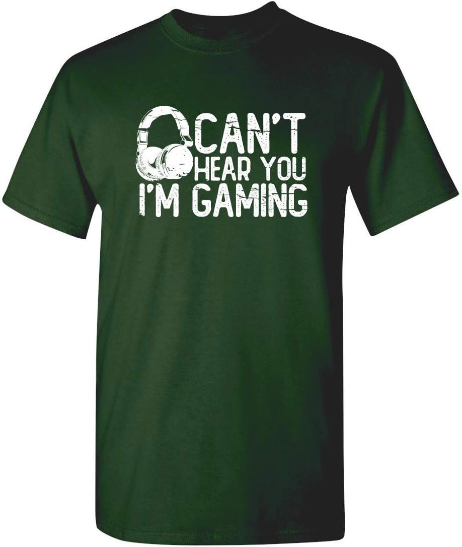 Can't Hear You I'm Gaming Headset Graphic Video Games Gamer Mens Funny T Shirt