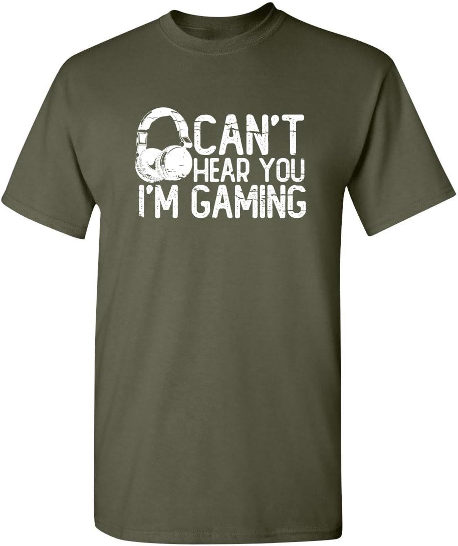 Can't Hear You I'm Gaming Headset Graphic Video Games Gamer Mens Funny T Shirt