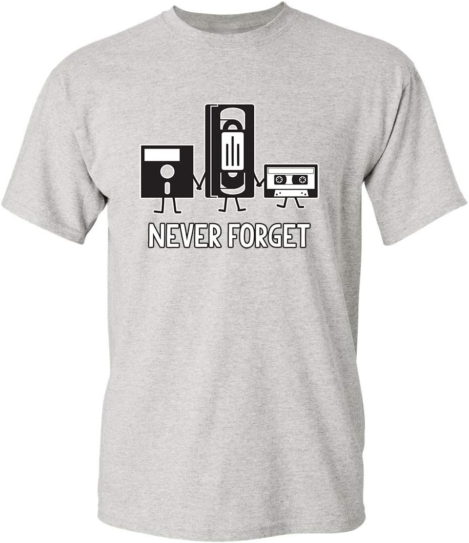 Never Forget Mens Cassette Tape VHS Music Old School Mens Retro Funny T Shirt