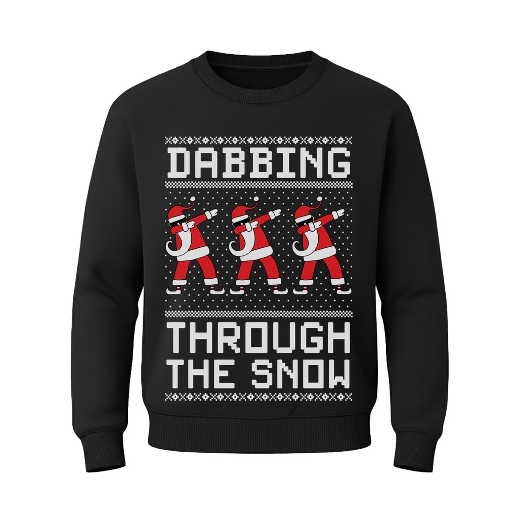Tstars Dabbing Santa Kids Christmas Sweatshirt - Funny Ugly Holiday Sweater Style Pullover for Boys & Youth
