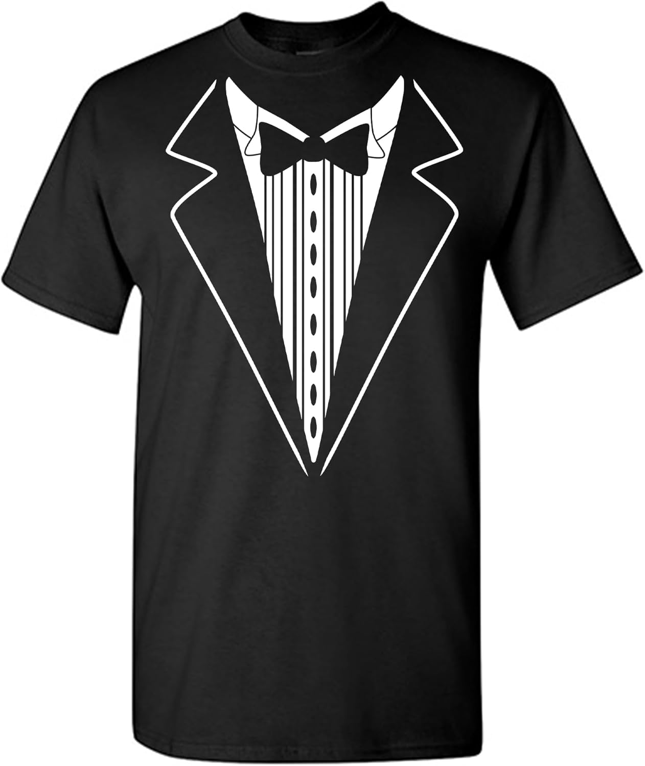 Tuxedo Shirts for Men Novelty Graphic Funny Formal Classic Black White Tux Print Casual Wedding Bachelor Prom T-Shirt