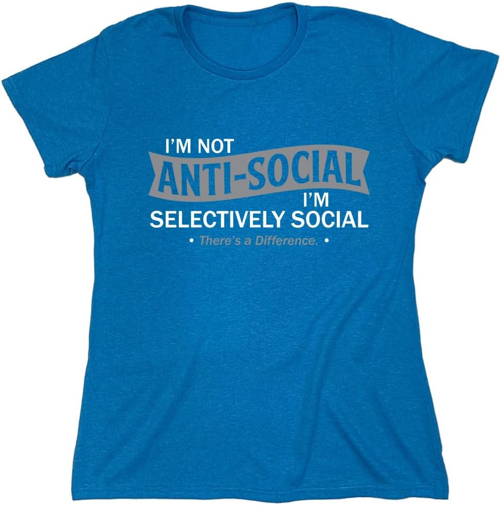 I'm Not Anti-Social I'm Selectively Social Funny Men Tee Shirt | Casual Sarcastic Humor Top | Novelty Sarcastic Funny T Shirt