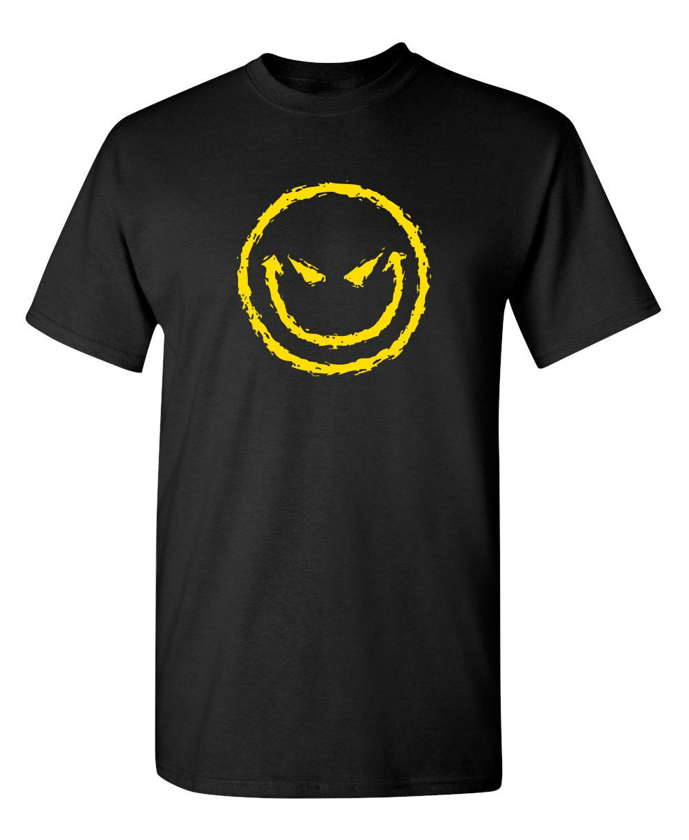 Evil Smile Face Graphic Novelty Sarcastic Funny T Shirt