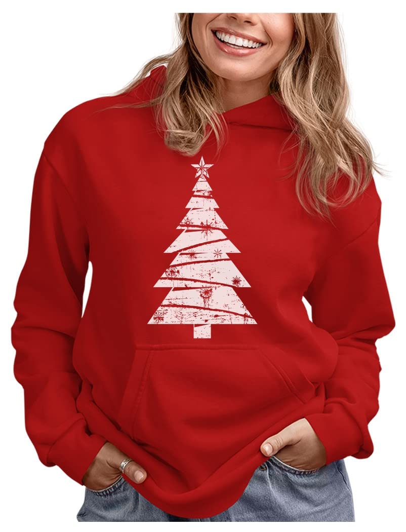 Tstars Holiday Snowflake Hoodie for Women - Festive Christmas Pullover Sweatshirt for Teen Girls & Winter Outfits