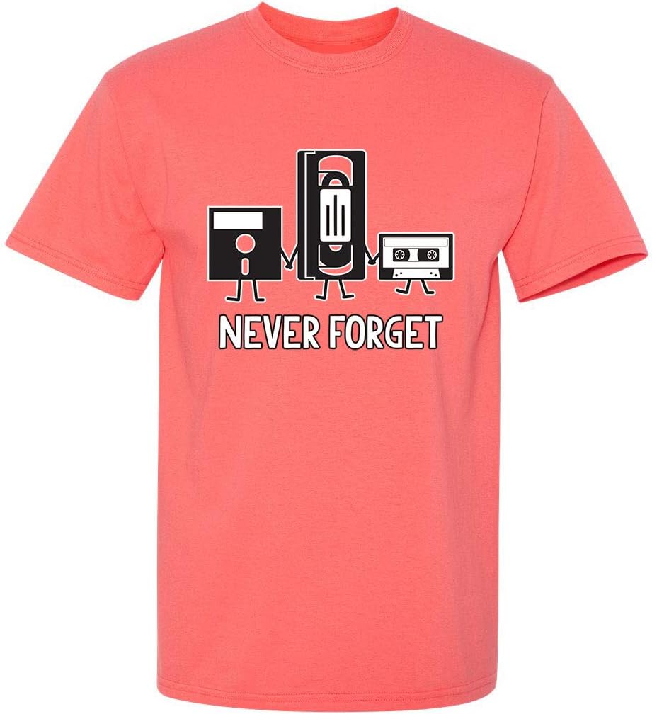 Never Forget Mens Cassette Tape VHS Music Old School Mens Retro Funny T Shirt
