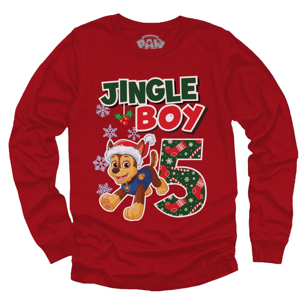 Paw Patrol Pup Chase 4th Birthday Long Sleeve Shirt for Toddler Boys - Party Outfit & Gift Idea for 4 Year Old