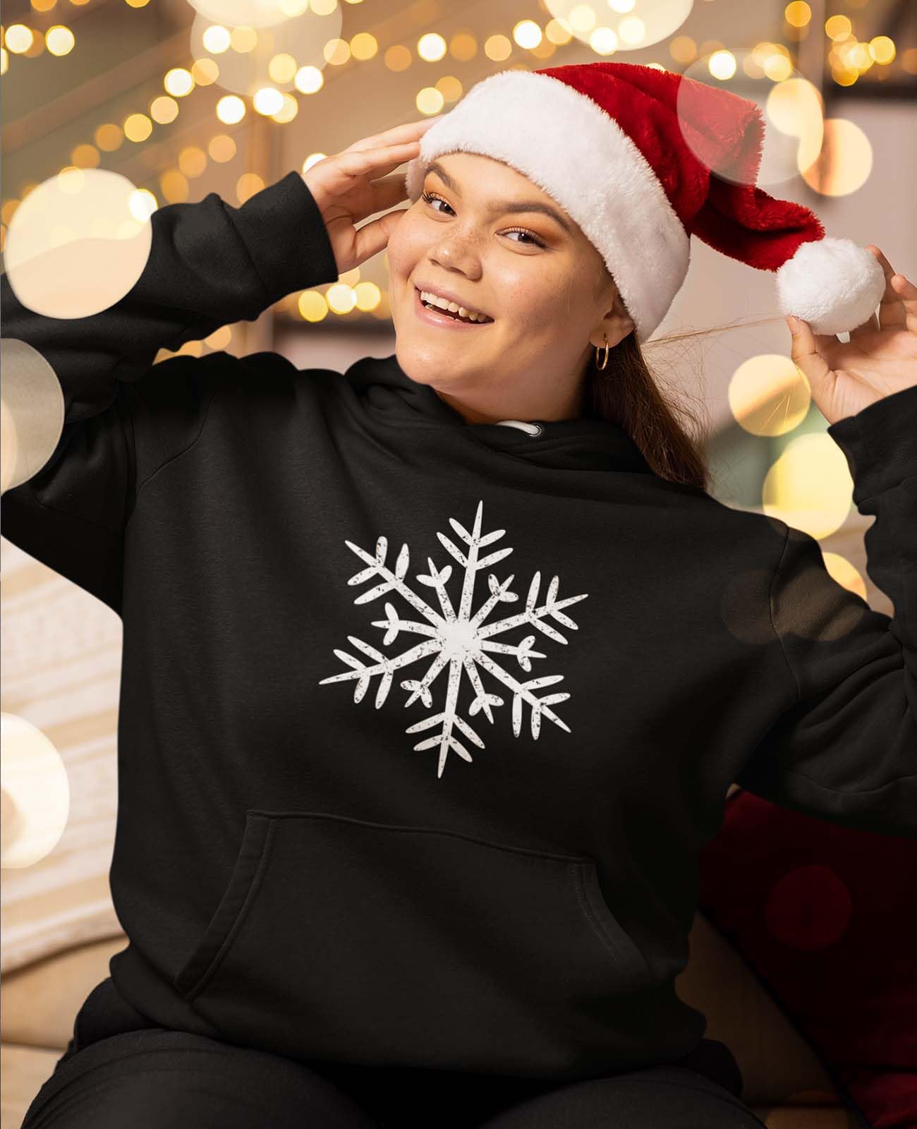 Tstars Holiday Snowflake Hoodie for Women - Festive Christmas Pullover Sweatshirt for Teen Girls & Winter Outfits