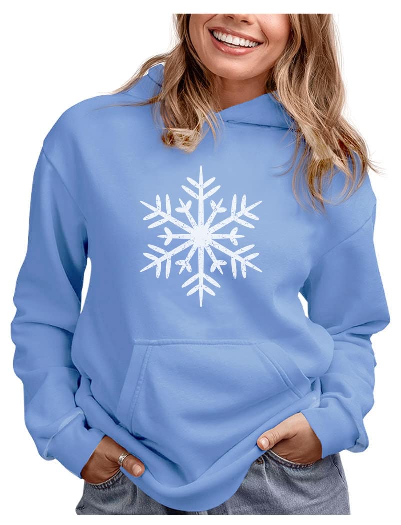 Tstars Holiday Snowflake Hoodie for Women - Festive Christmas Pullover Sweatshirt for Teen Girls & Winter Outfits