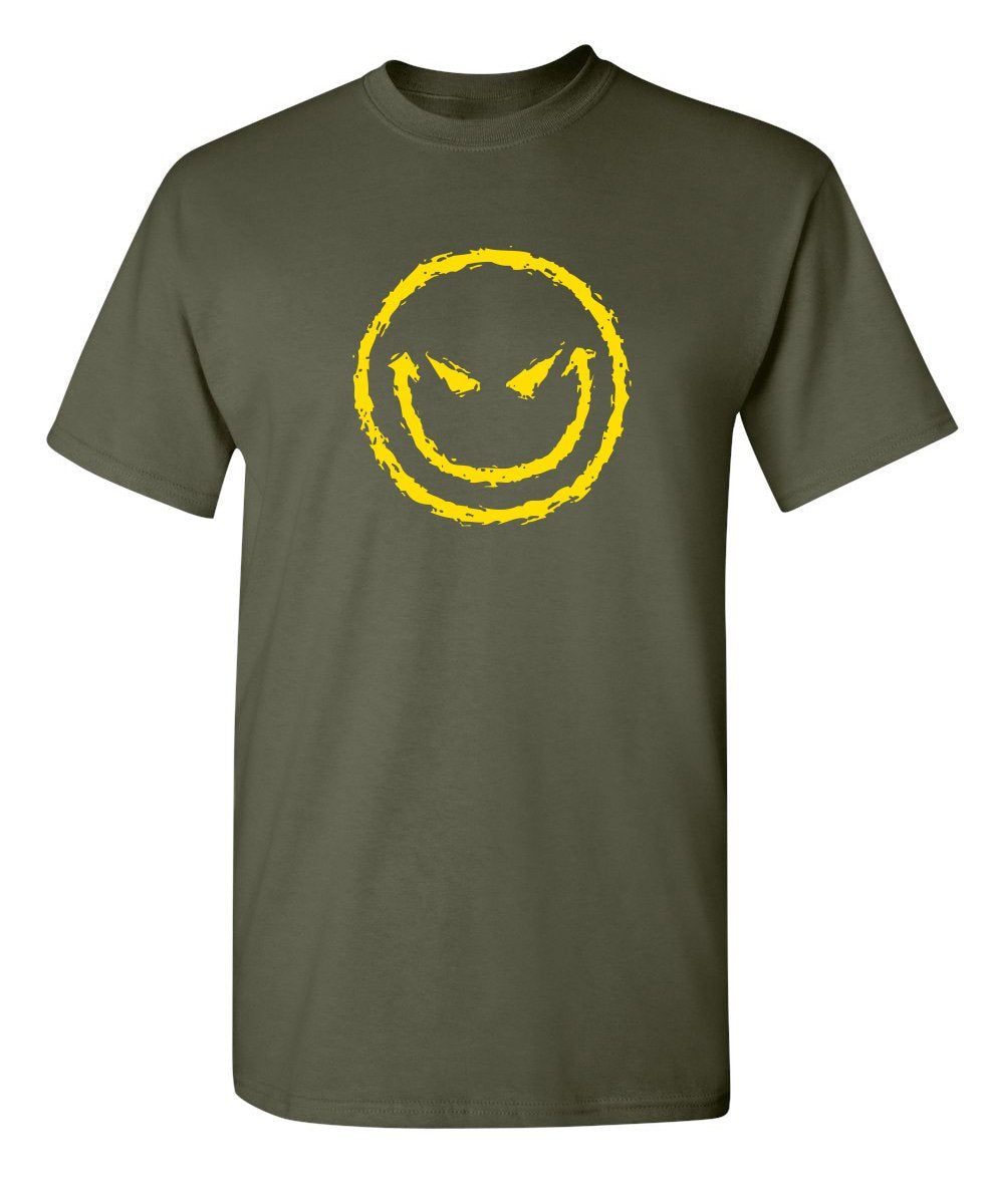 Evil Smile Face Graphic Novelty Sarcastic Funny T Shirt
