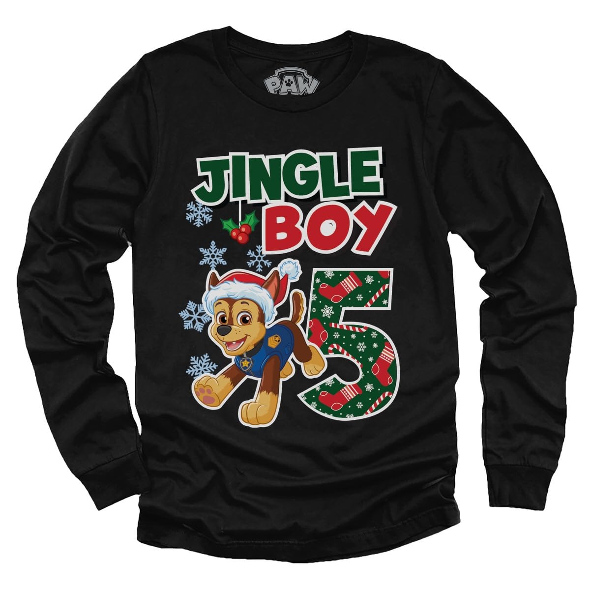 Paw Patrol Pup Chase 4th Birthday Long Sleeve Shirt for Toddler Boys - Party Outfit & Gift Idea for 4 Year Old