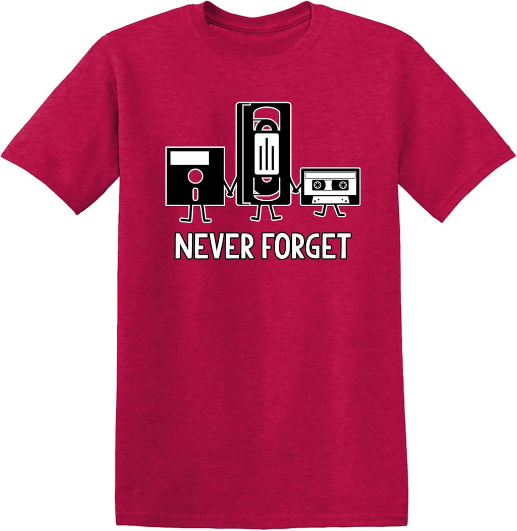 Never Forget Mens Cassette Tape VHS Music Old School Mens Retro Funny T Shirt
