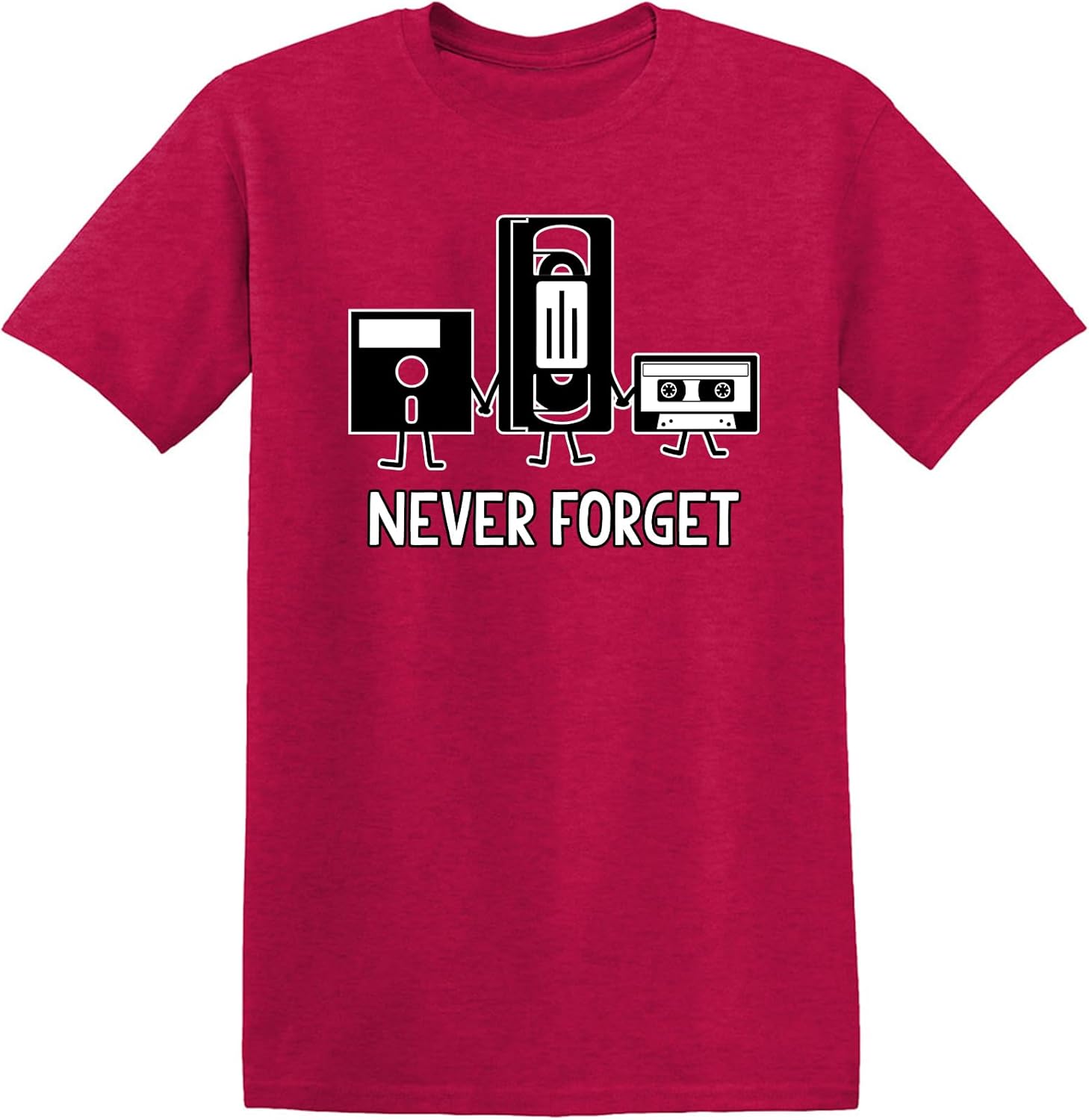 Never Forget Mens Cassette Tape VHS Music Old School Mens Retro Funny T Shirt