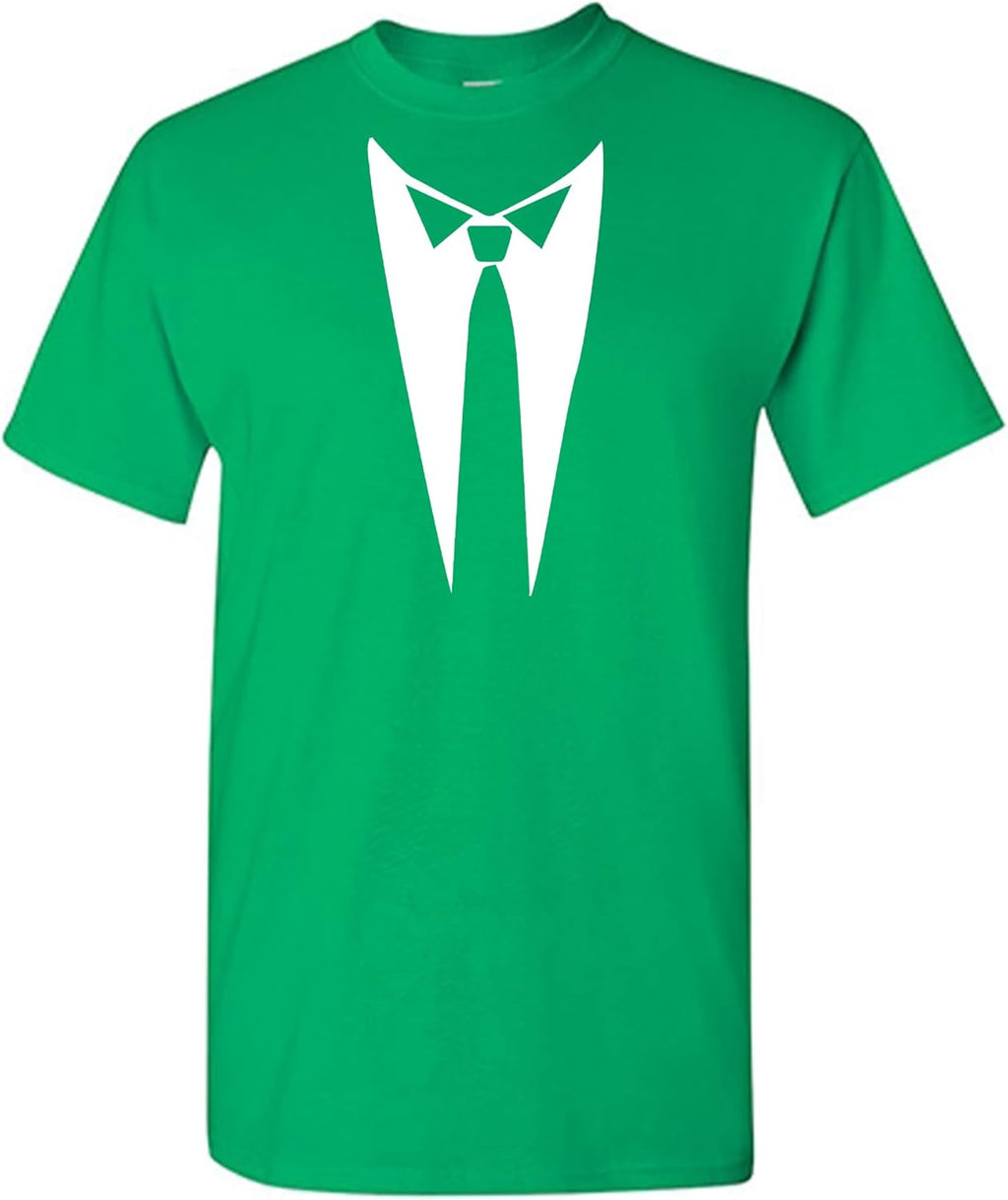 Tuxedo Shirts for Men Novelty Graphic Funny Formal Classic Black White Tux Print Casual Wedding Bachelor Prom T-Shirt