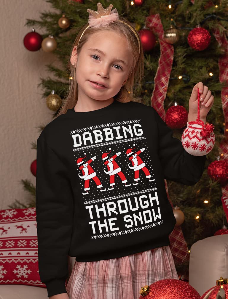 Tstars Dabbing Santa Kids Christmas Sweatshirt - Funny Ugly Holiday Sweater Style Pullover for Boys & Youth