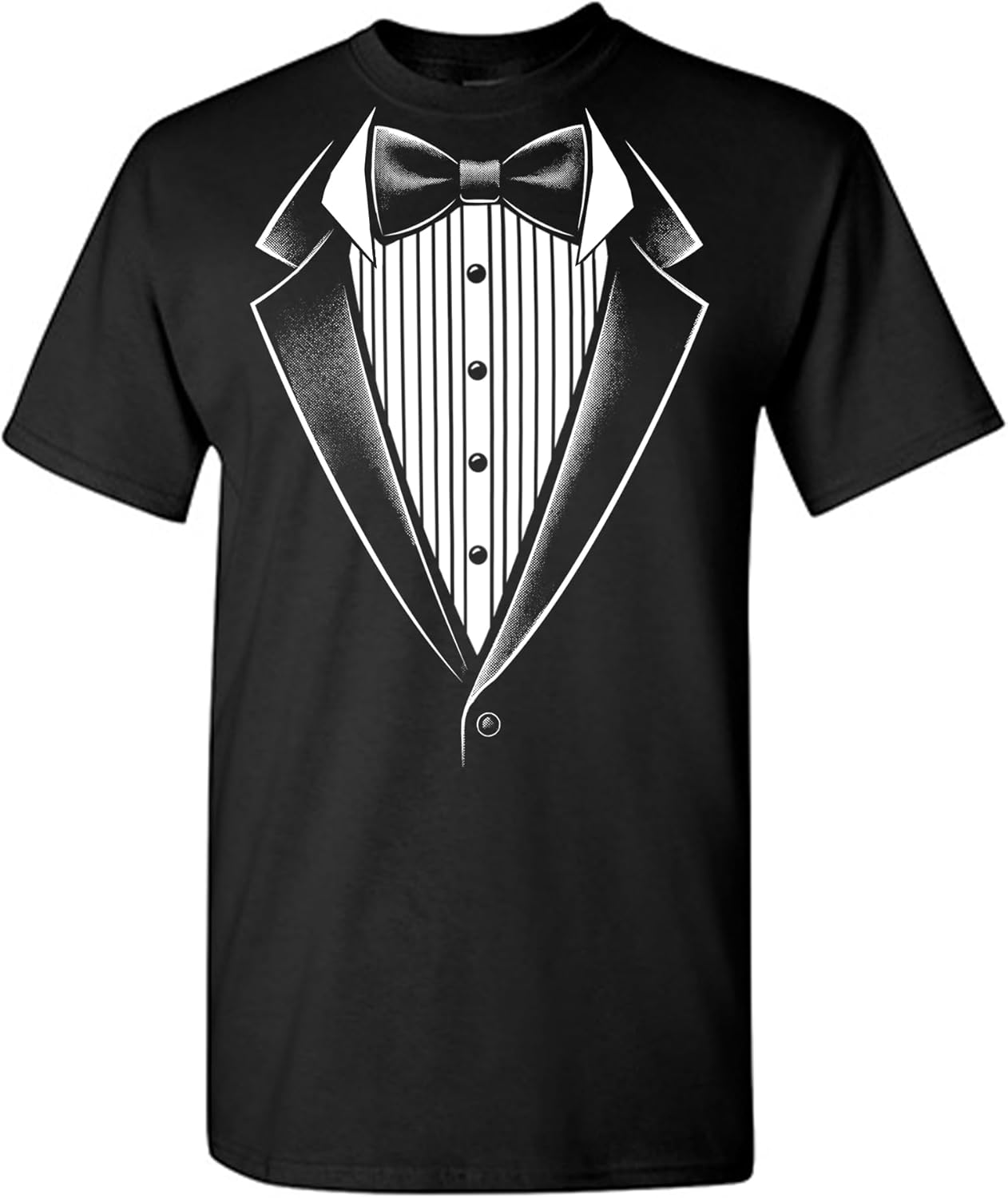 Tuxedo Shirts for Men Novelty Graphic Funny Formal Classic Black White Tux Print Casual Wedding Bachelor Prom T-Shirt
